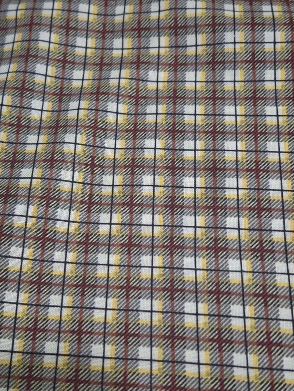 Debbie Mumm SSI Fabric,  Plaid, Yellow Red, 2 yds x 44"